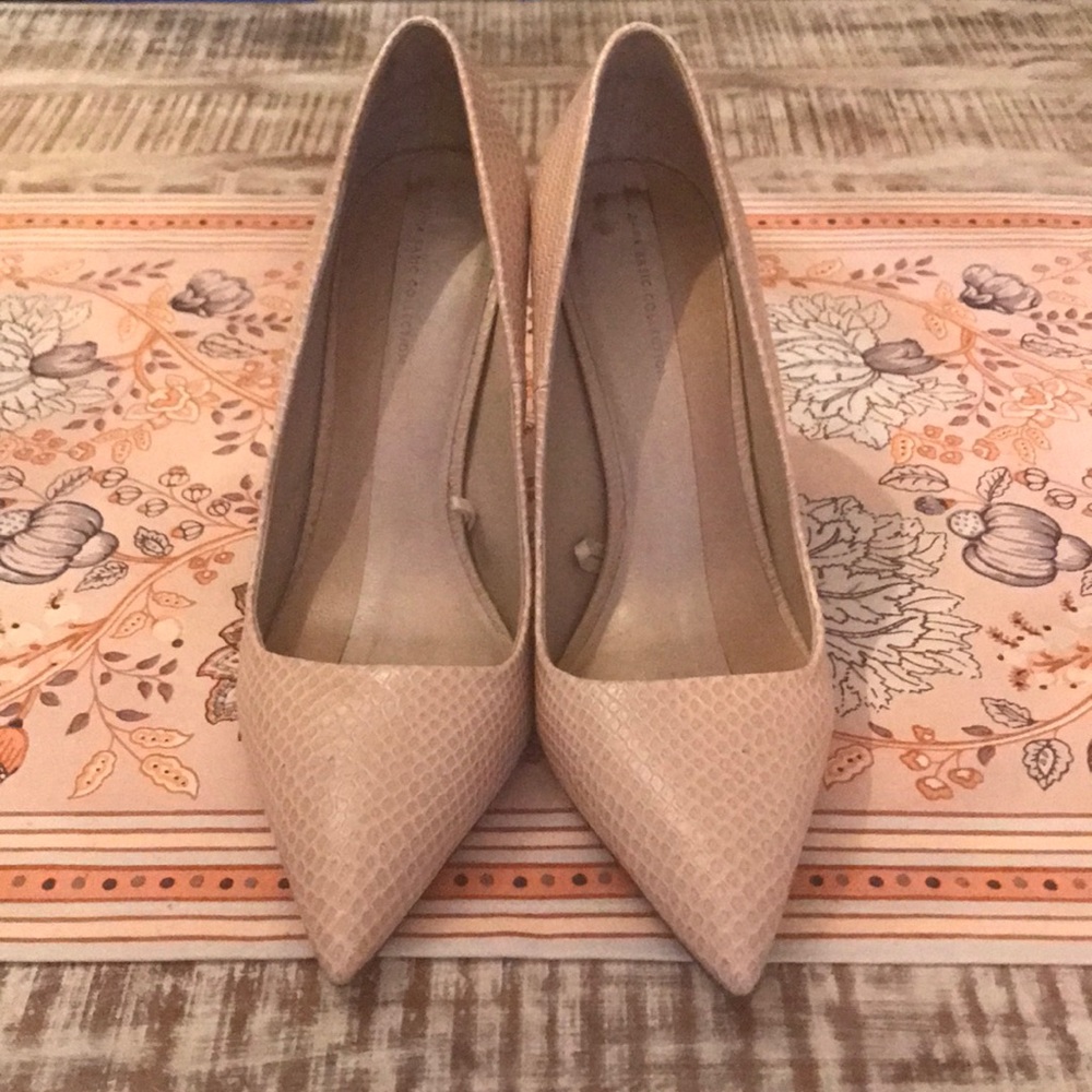 Zara Pink Snakeskin Pumps